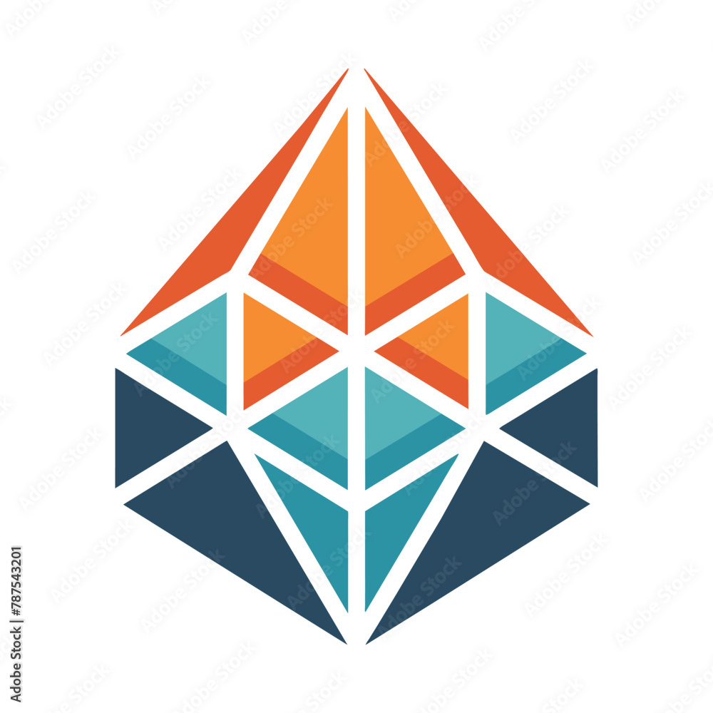 Poster a modern and sleek logo design for a company featuring geometric shapes and bold colors, consider us