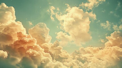 Vintage filter applied to natural sky and cloud backdrop