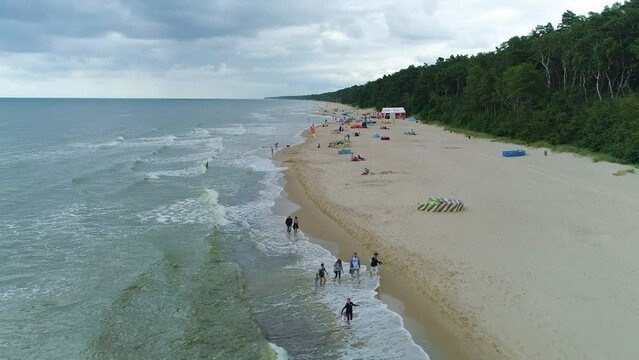 Beach Baltic Sea Lukecin Plaza Morze Baltyckiea Aerial View Poland