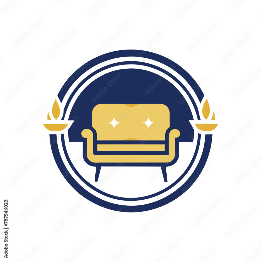 Poster a couch with two candles placed in the middle, creating a simple and elegant ambiance, design a simp