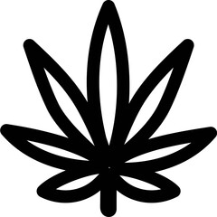 cannabis leaf, icon, cannabis leaf solid black icon. marijuana plant, weed scalable vector illustration isolated on white or transparent background, seedling, hand drawn