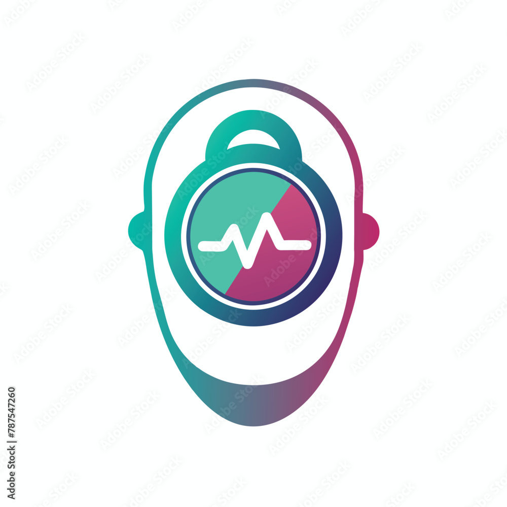 Poster a watch displaying a heartbeat symbol, representing health tracking and monitoring, develop a minima