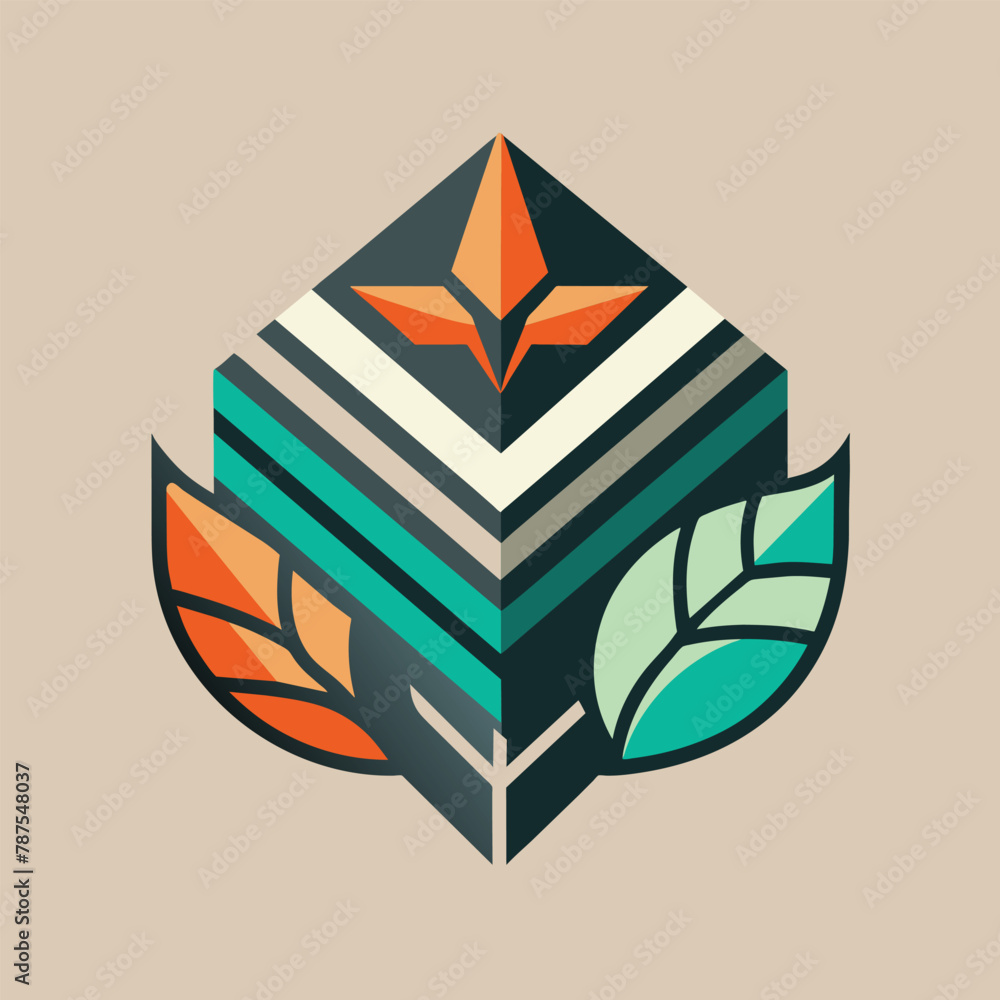 Poster a logo design prominently featuring a leaf as its main element, experiment with different textures t