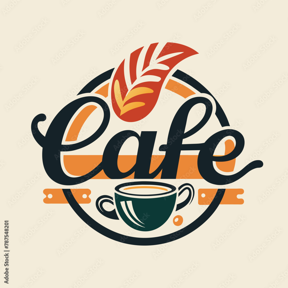 Poster a logo featuring the word cafe in various typography styles for a trendy cafe brand, experiment with