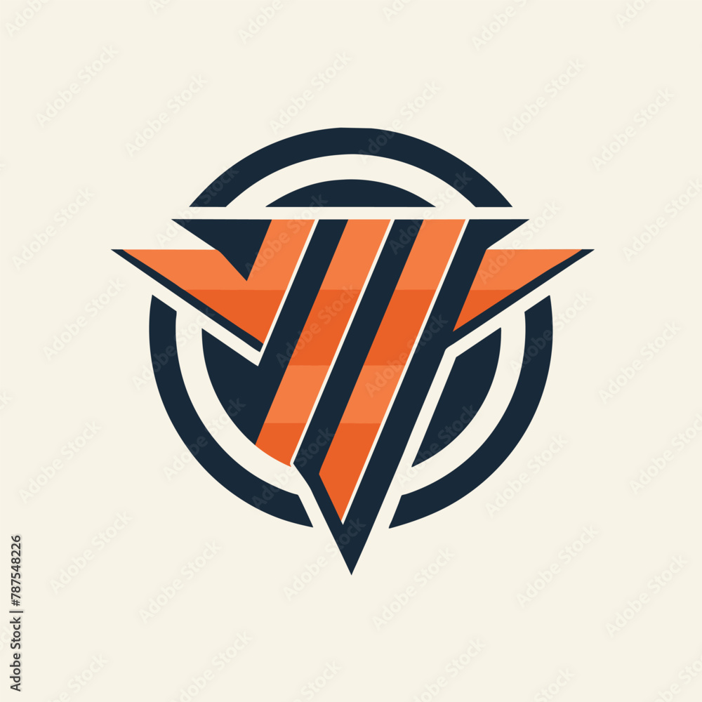 Poster orange and black star logo displayed against a white background, experiment with typography to creat