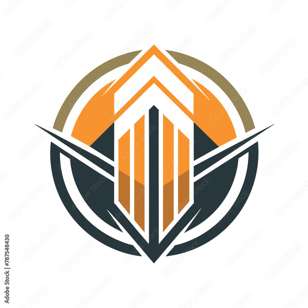 Poster a stylized logo design featuring clean lines and simple shapes for a company identity, focus on clea