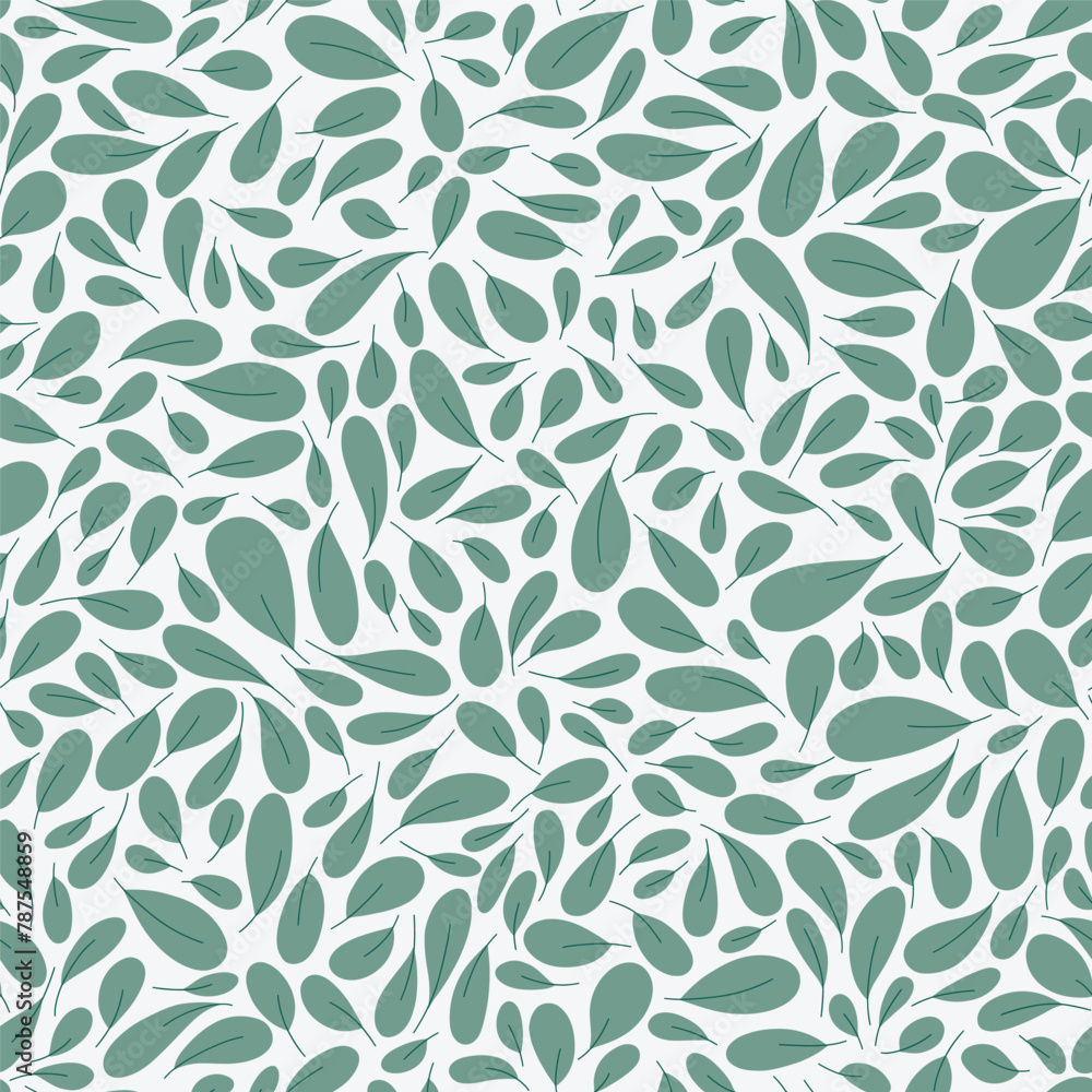 Poster vector seamless pattern with leaves. floral minimalistic repeatable background with foliage. botanic