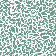 Vector seamless pattern with leaves. Floral minimalistic repeatable background with foliage. Botanical backdrop.
