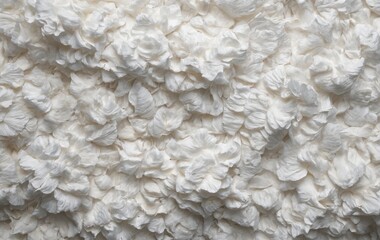 A closeup of white foam on beige flooring, resembling limestone texture