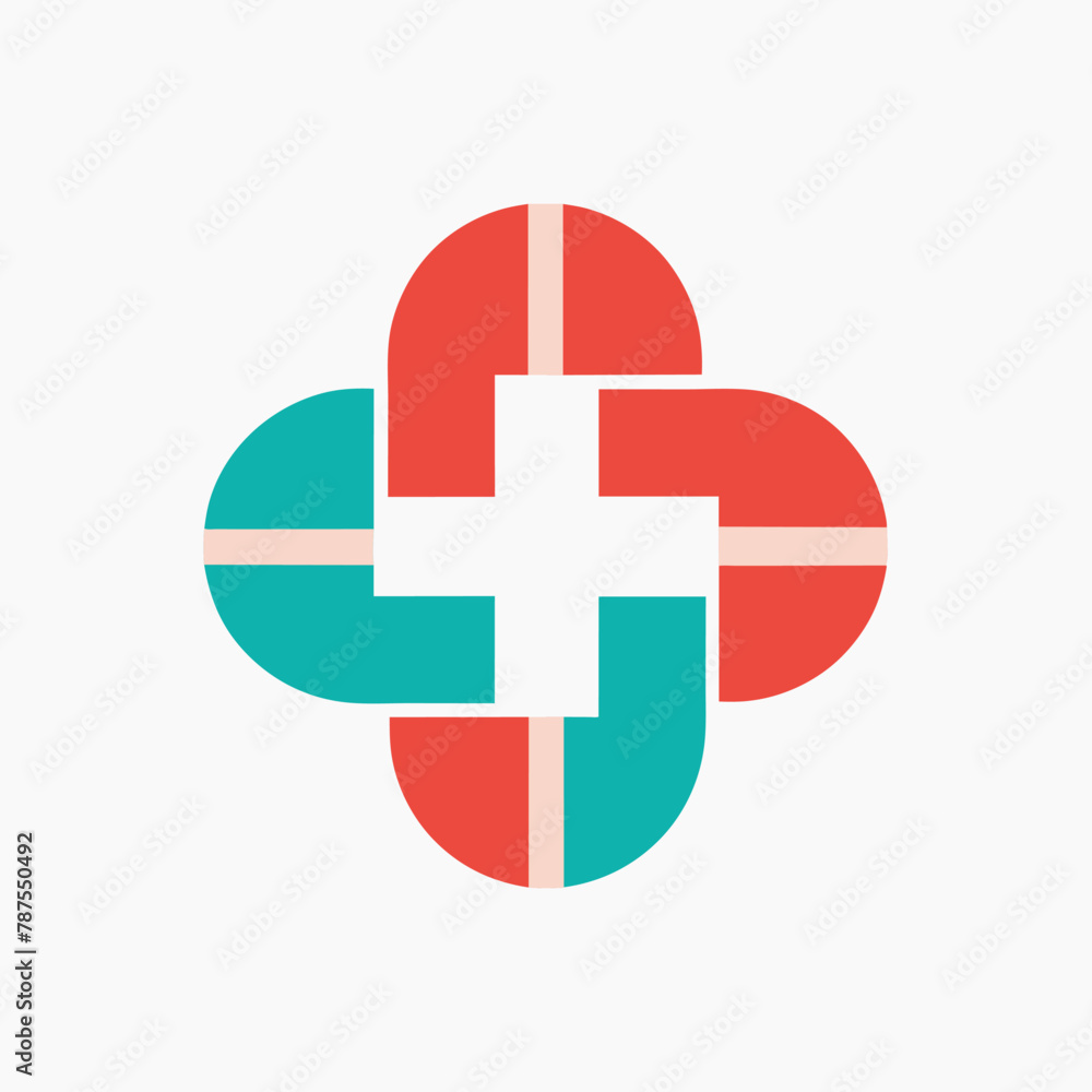 Poster a cross positioned in the center of a circle, utilizing negative space creatively, negative space us