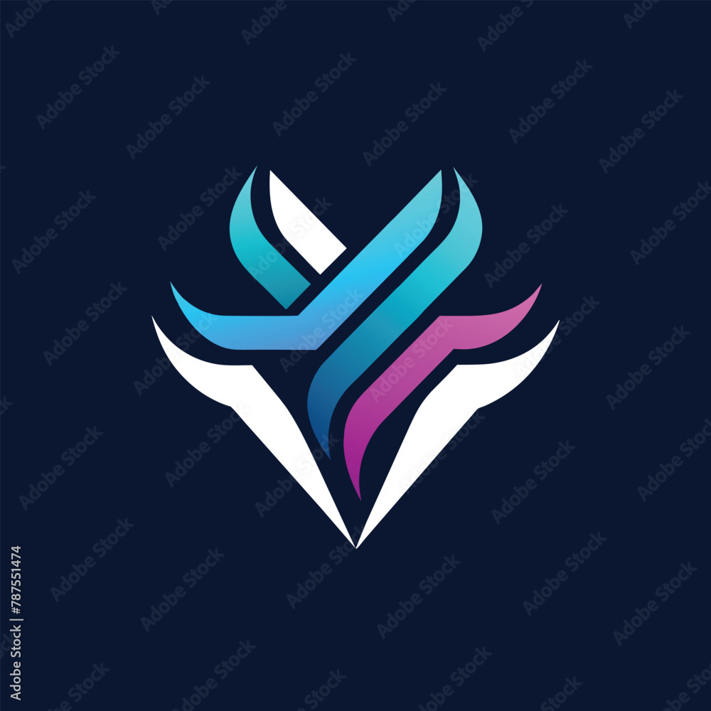 Poster a colorful logo design with a stylized and modern shape, representing an it consulting firm branding