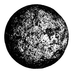 Abstract black stamp texture round shape. Moon isolated on white background. Grainy circle textured design elements. Vector illustration. EPS 10. - 787551423