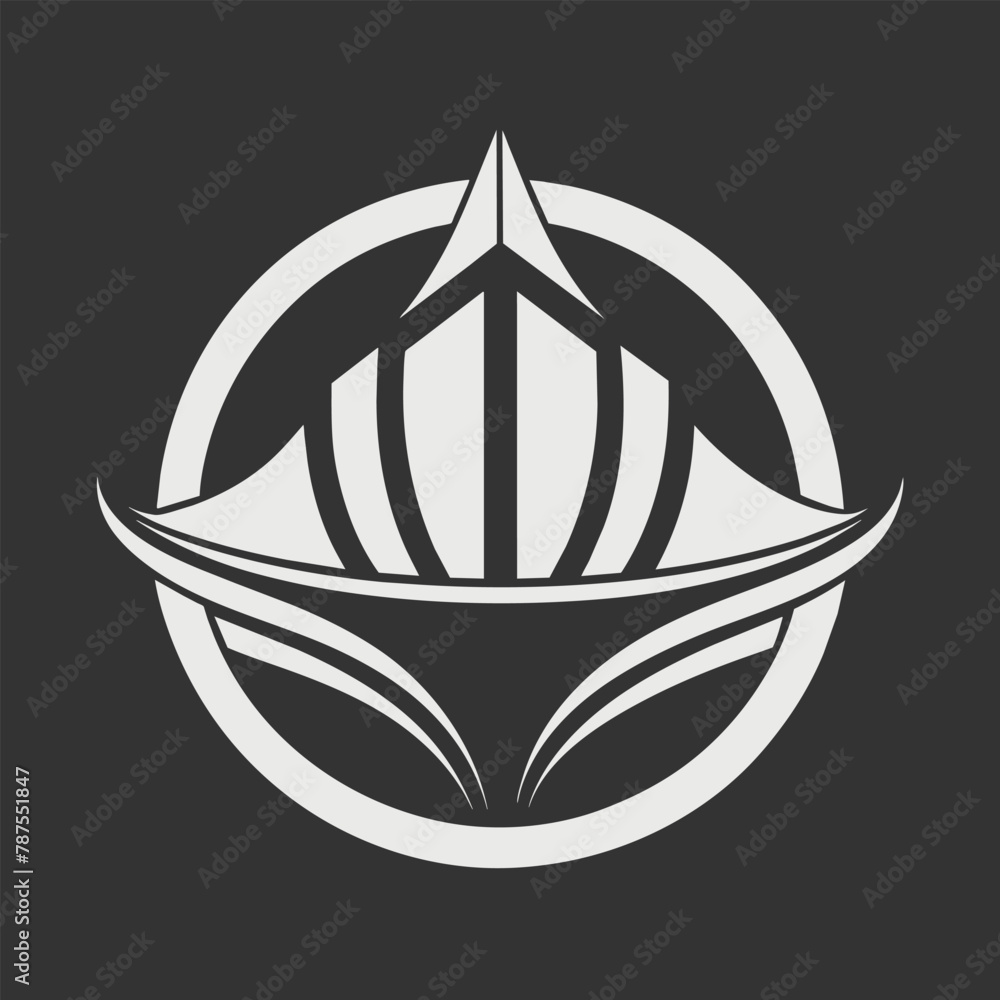 Poster a black and white logo design, showcasing intricate details and clean lines in a monochromatic color