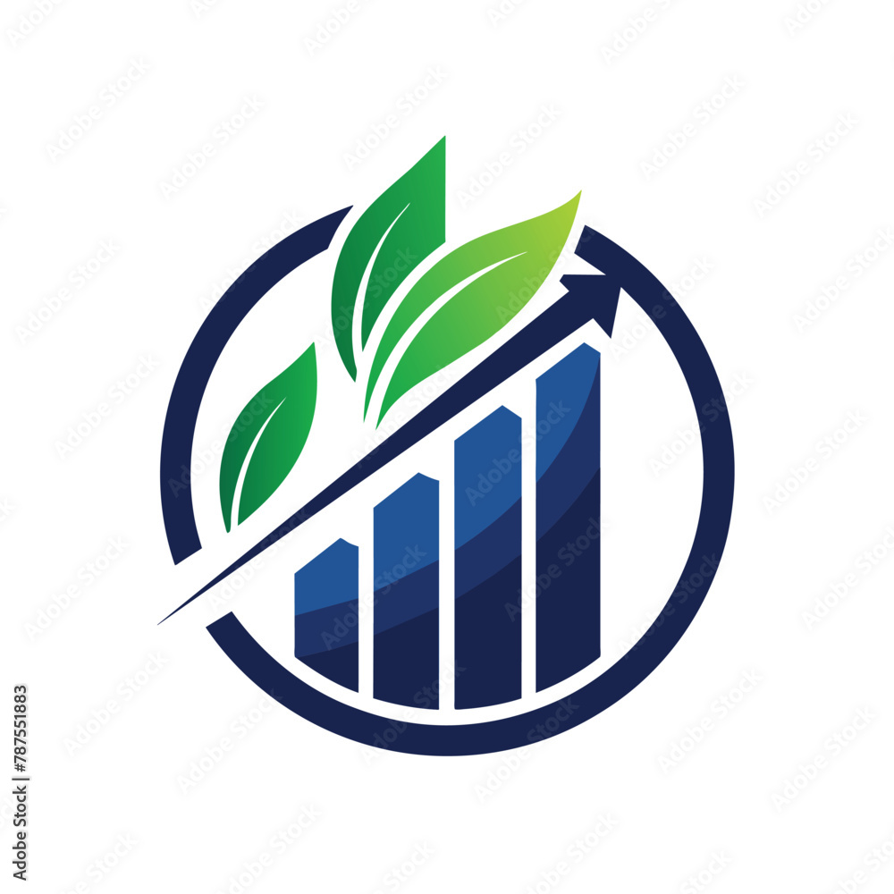 Poster a logo featuring a green leaf placed on top of it, use clean lines and minimalistic elements to repr