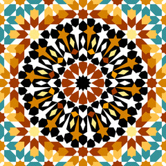 Seamless arabic geometric ornament based on traditional arabic art. Muslim mosaic. Turkish, Arabian tile. Girih style.