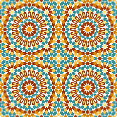 Seamless arabic geometric ornament based on traditional arabic art. Muslim mosaic. Turkish, Arabian tile. Girih style.