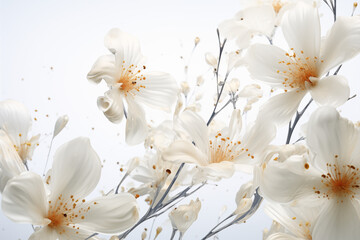 Flowers on white background. Topics related to flowers. Jobs related to flowers. Flower news. Spring and summer season. Image for graphic designer.