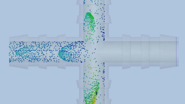 CFD simulation Computational fluid dynamics - pipe fitting airflow simulation