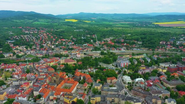 Panorama Old Town Fortress Klodzko Twierdza Aerial View Poland