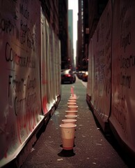 Coffee to go on the street in New York City.