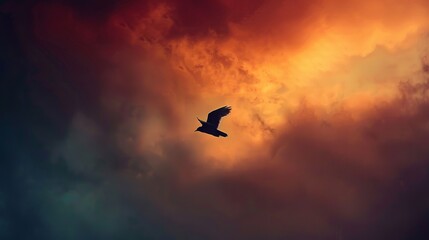Fototapeta na wymiar A hawk soaring in the sky