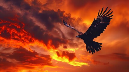 Naklejka premium A hawk soaring in the sky