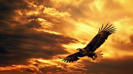 A hawk soaring in the sky