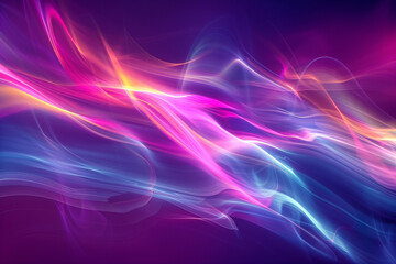 Bright and dynamic light paths in various shades of pink, purple and blue. Abstract art.