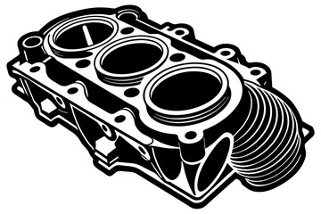 cylinder head  vector silhouette illustration
