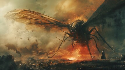 An ancient curse that awakens insectile gods, their wrath a plague upon the land - obrazy, fototapety, plakaty