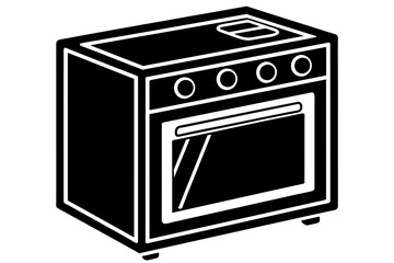 electric oven vector silhouette illustration