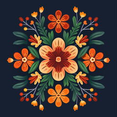 Fototapeta na wymiar flower pattern mandala illustration