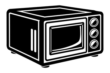 microwave oven vector silhouette illustration