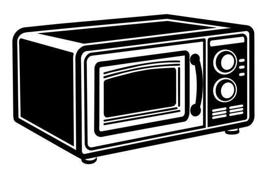microwave oven vector silhouette illustration
