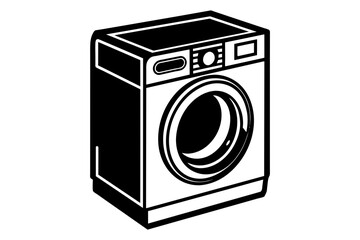 washing machine vector silhouette illustration