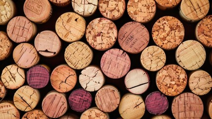 Close up view of wine cork background