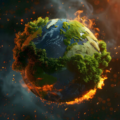 Save Our Planet: Illustration of Earth in Space, Environmental Theme