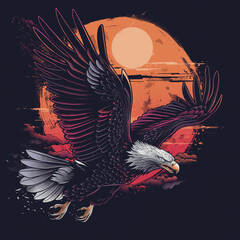 Eagle illustration for clothing design, or for background