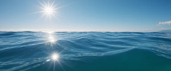 Rolgordijnen 水 海 青 波 自然 透明 背景画像 Generative AI © WOWSTYLE