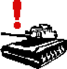 Obraz premium Pixel war tank design