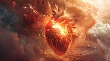dramatic, striking, intense, medical, circulation, cardiology, artery, vein, blood, pump, health, vibrant - obrazy, fototapety, plakaty
