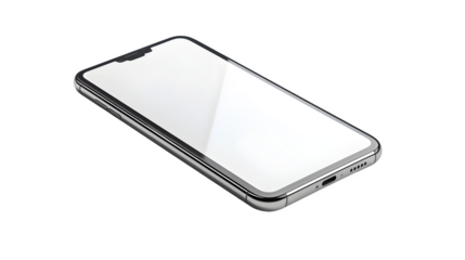 A modern smartphone isolated on a transparent background, PNG, Ai