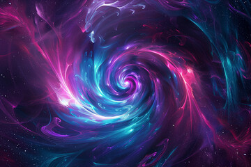 A bright swirl of cosmic colors, stars and nebulae.