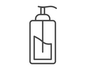 Line vector icons of beauty and cosmetics icons. Vector icons in the form of cream, bottle and jar, shower gel, face cream, body lotion, spray, medical ointments, toothpaste, face and body care