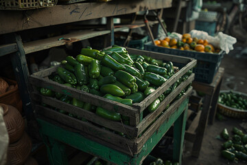 Fresh Vegetables at the Market Stall
