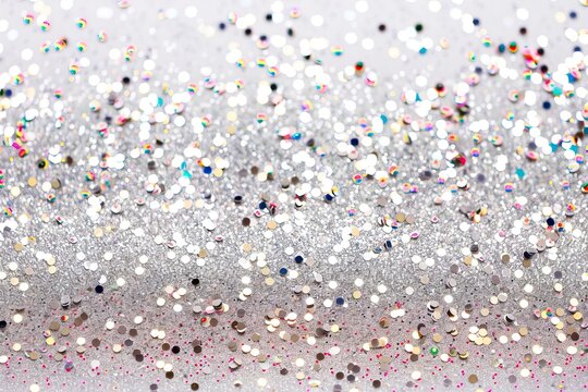 Colorful Confetti in front of White Background. High quality AI generated image