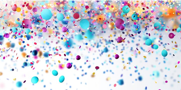 Colorful Confetti in front of White Background. High quality AI generated image