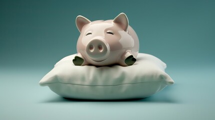 Financial advice on safeguarding your investments and savings, illustrated by a piggy bank cushioned by a soft pillow during a fall