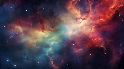 Fototapeta na wymiar a colorful nebula with stars in the universe