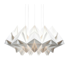 PNG  Chandelier origami paper white. 
